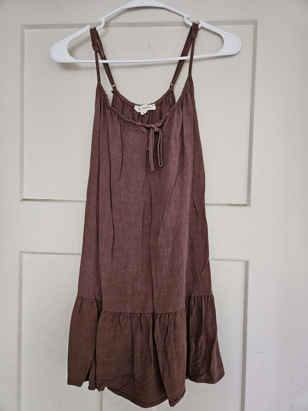L.A. Hearts Brown Tie-Front Sleeveless Dress